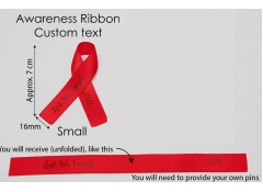 Awareness ribbon, custom print, Small, 10pcs